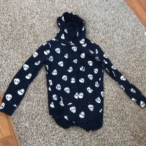 Navy Blue Skull Light Sweat Shirt